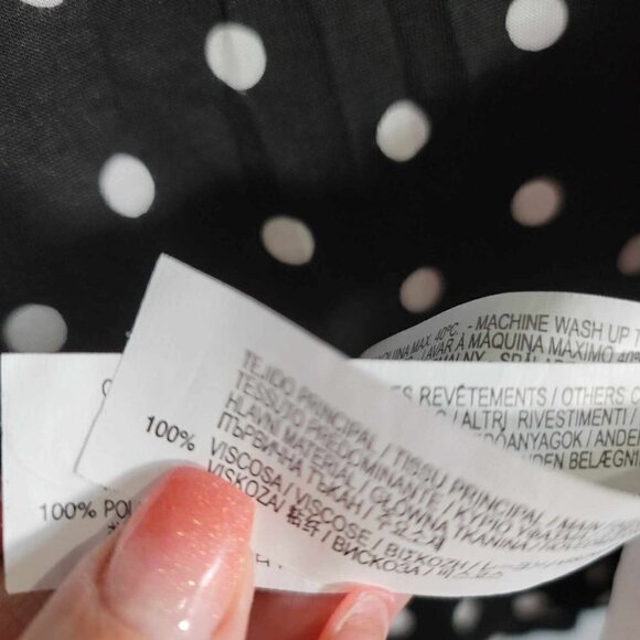 Zara W&B collection Black with white polka dot tank top - Picture 6 of 8